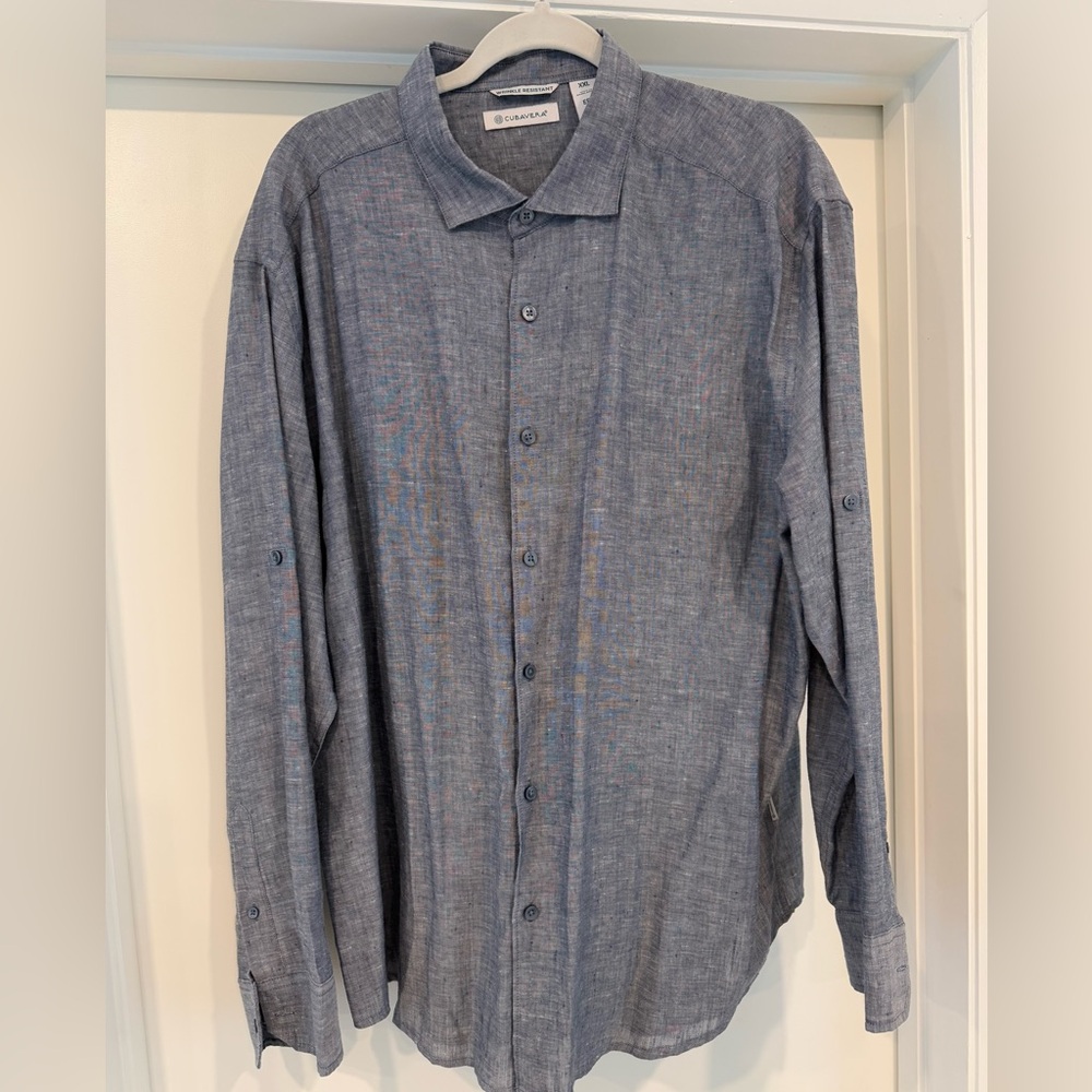 Cubavera Men's Travelselect Linen Blend Wrinkle-Resistant Shirt XXL NWOT